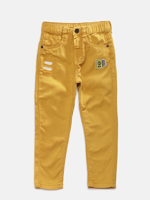 

TALES & STORIES Boys Yellow Regular Fit Solid Regular Trousers