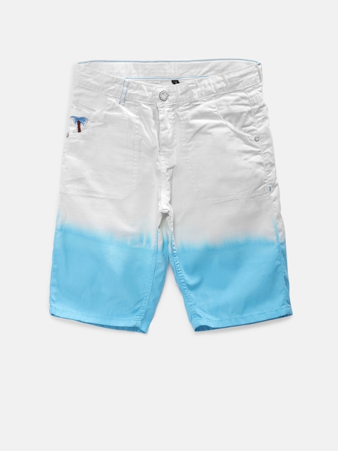 

TALES & STORIES Boys White Colourblocked Regular Fit Regular Shorts
