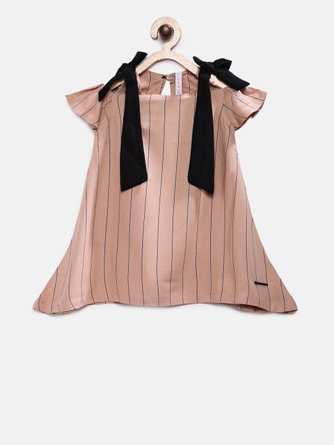 

TALES & STORIES Girls Peach-Coloured A-Line Dress