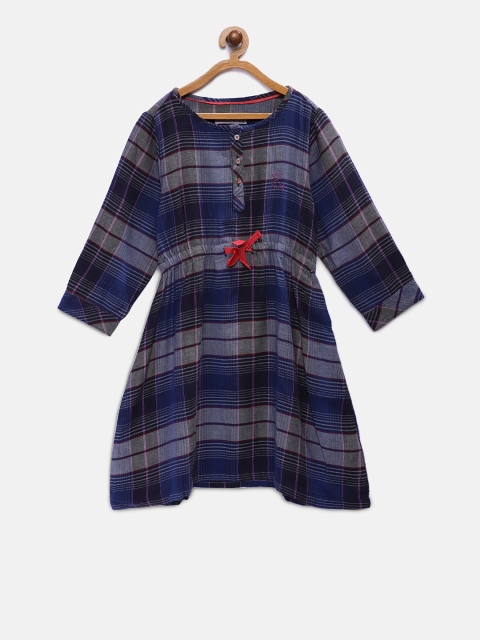 

TALES & STORIES Girls Navy Blue Fit and Flare Dress