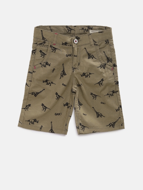

TALES & STORIES Boys Khaki Printed Regular Fit Regular Shorts