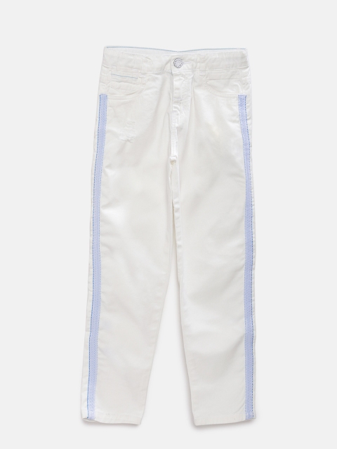 

TALES & STORIES Boys White Regular Fit Solid Regular Trousers