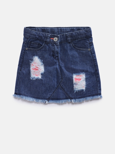 

TALES & STORIES Girls Blue Straight Denim Skirt