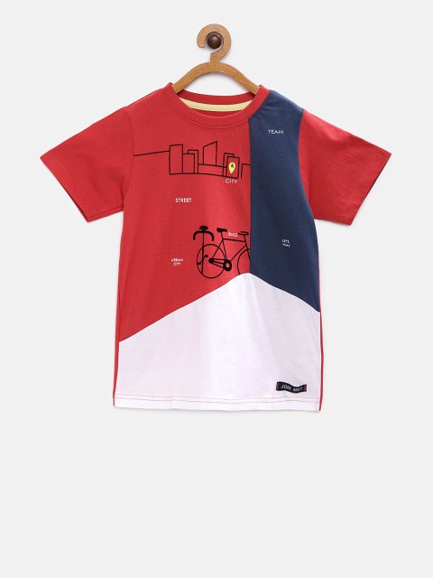 

TALES & STORIES Boys Red Printed Round Neck T-shirt