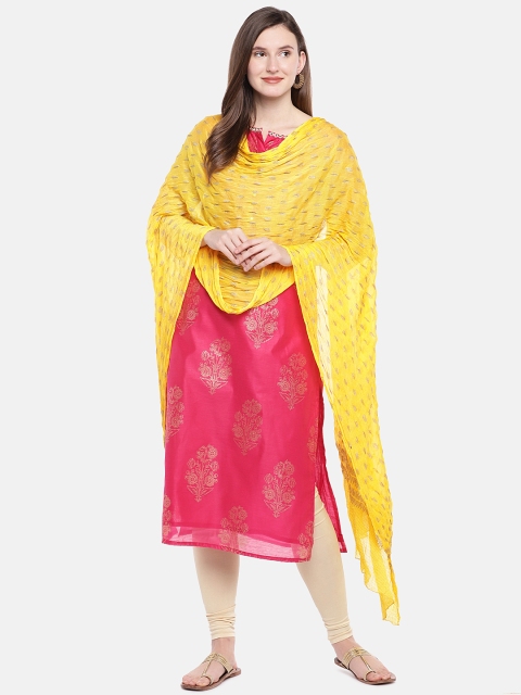 

Ethnicity Yellow & Beige Printed Dupatta