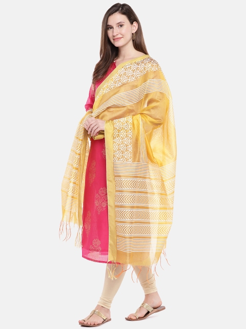 

Ethnicity Mustard & Off-White Printed Dupatta