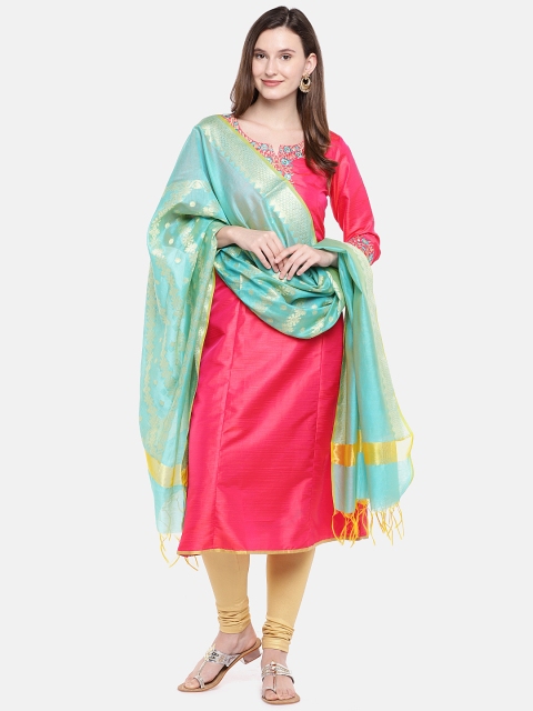 

Ethnicity Women Blue Woven Design Dupatta