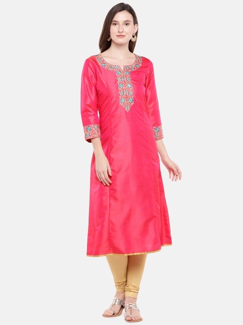 

Ethnicity Women Pink Printed A-Line Kurta