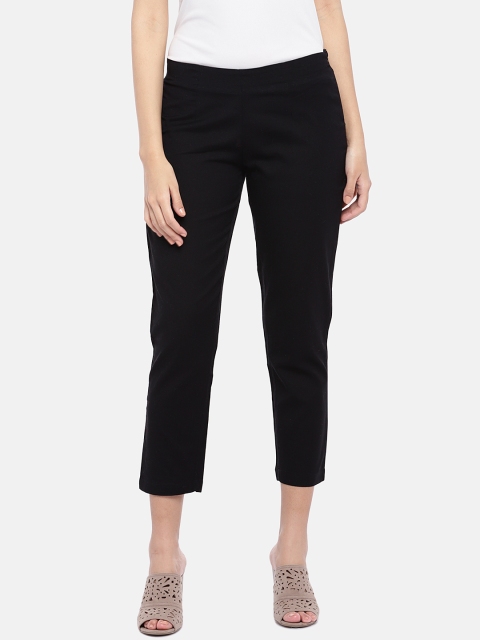 

Ethnicity Women Black Loose Fit Solid Regular Trousers