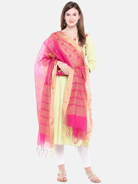 

Ethnicity Purple & Gold-Toned Printed Dupatta