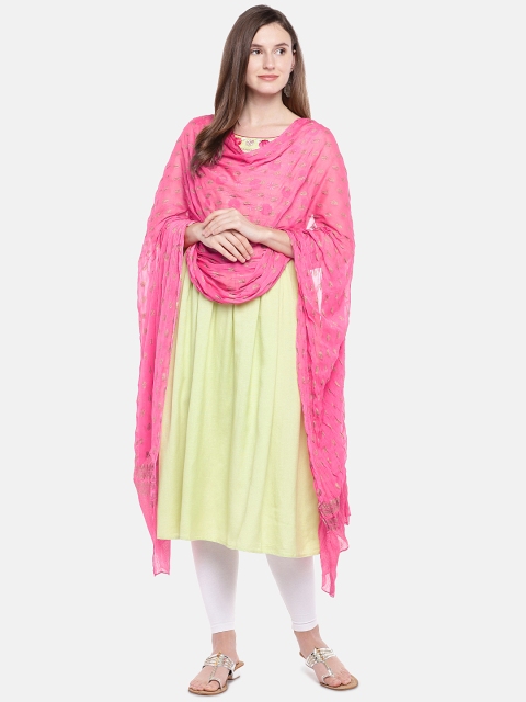 

Ethnicity Pink & Beige Printed Dupatta
