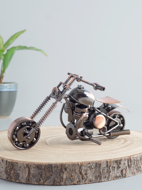 

Golden Peacock Copper-Toned Metal Motor Bike Showpiece