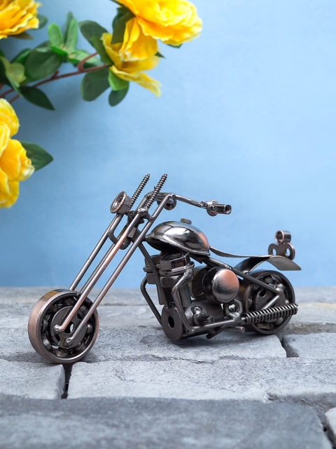 

Golden Peacock Copper-Toned Metal Motor Bike Showpiece