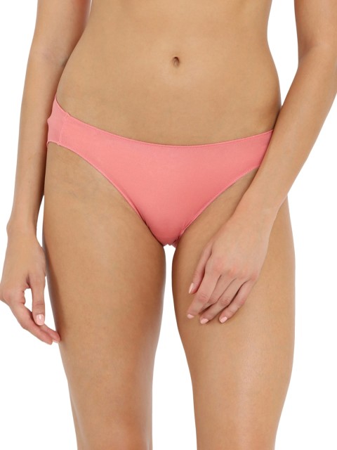 

Jockey Women Pink Solid Bikini Briefs, Peach