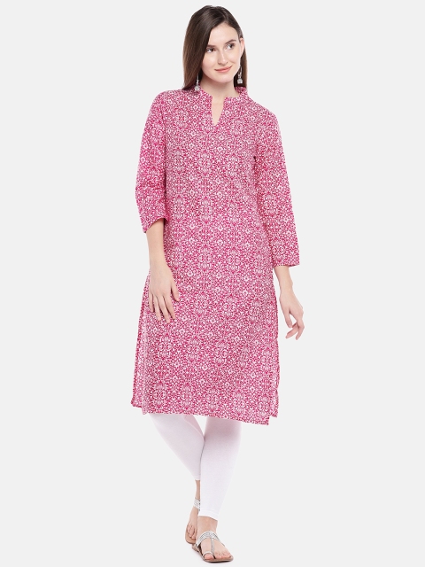 

Ethnicity Women Pink Printed A-Line Kurta