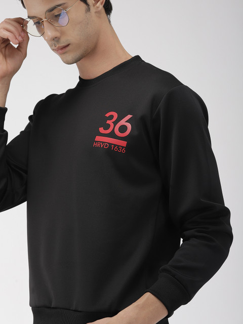 

Harvard Men Black Solid Sweatshirt