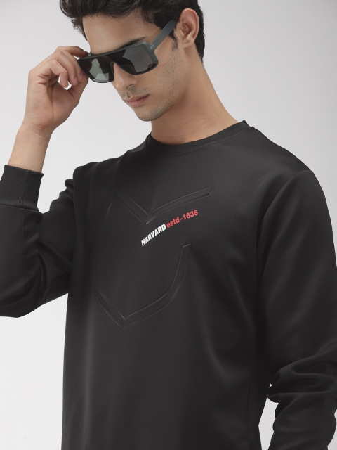 

Harvard Men Black Solid Sweatshirt