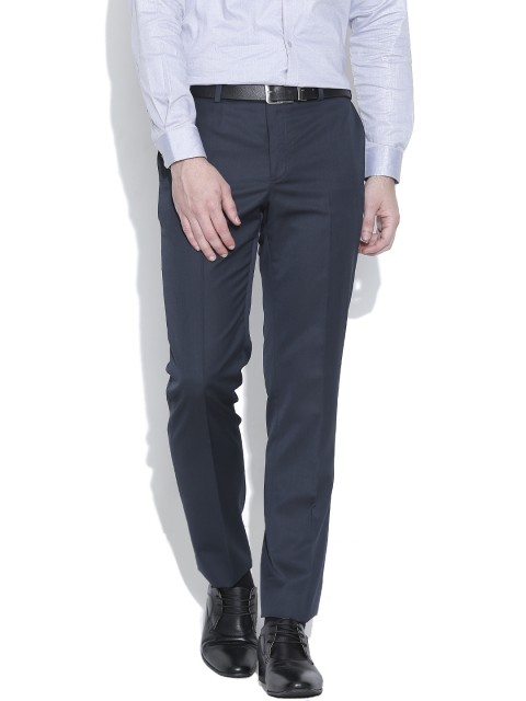

Park Avenue Navy Smart Fit Formal Trousers, Navy blue
