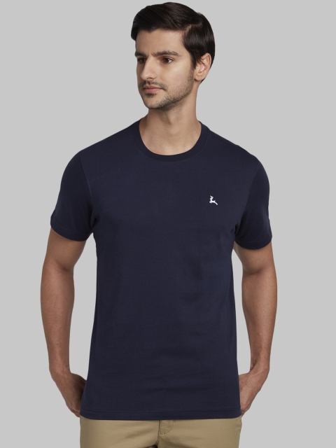 

Parx Men Blue Solid Round Neck T-shirt