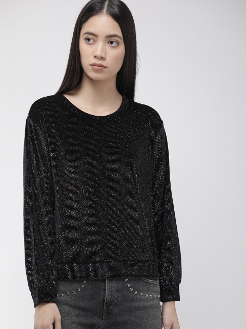 

Levis Women Black Self Design Sequin Embellished Sweatshirt