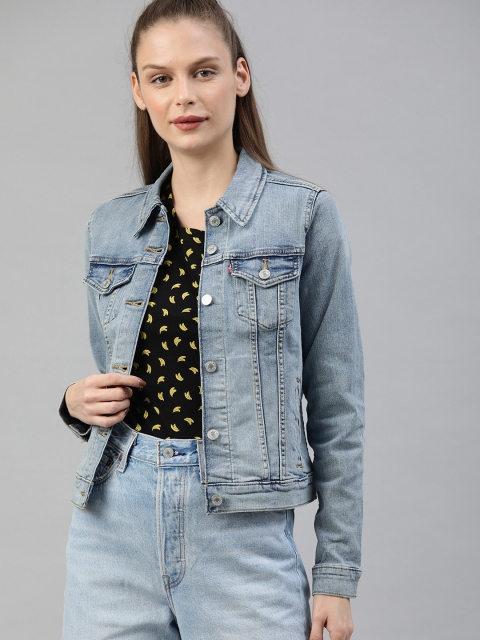 

Levis Women Blue Solid Denim Jacket