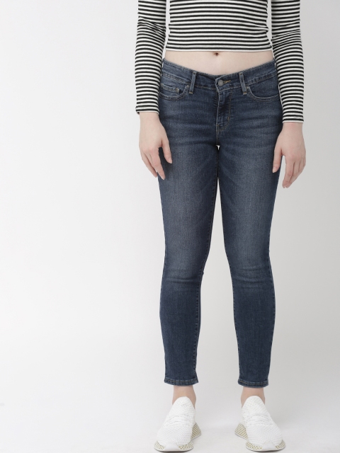 

Levis Women Blue 711 Skinny Fit Ankle Length Mid-Rise Clean Look Stretchable Jeans