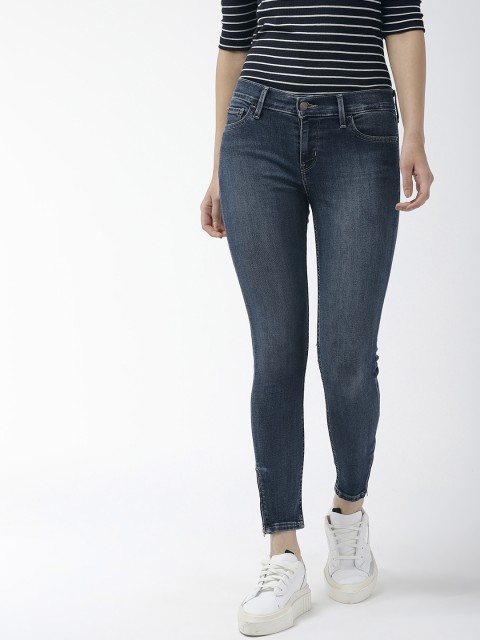 

Levis Women Blue 710 Super Skinny Fit Mid-Rise Clean Look Stretchable Cropped Jeans