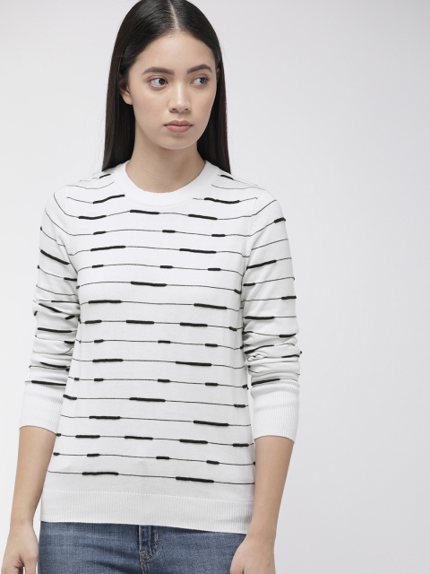 

Levis Women White & Black Striped Sweater