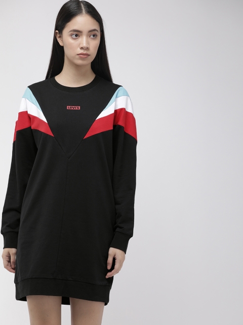 

Levis Women Black & Red Colourblocked T-shirt Dress