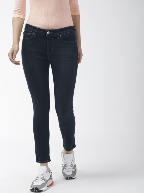 

Levis Women Blue 711 Skinny Fit Mid-Rise Clean Look Stretchable Cropped Jeans