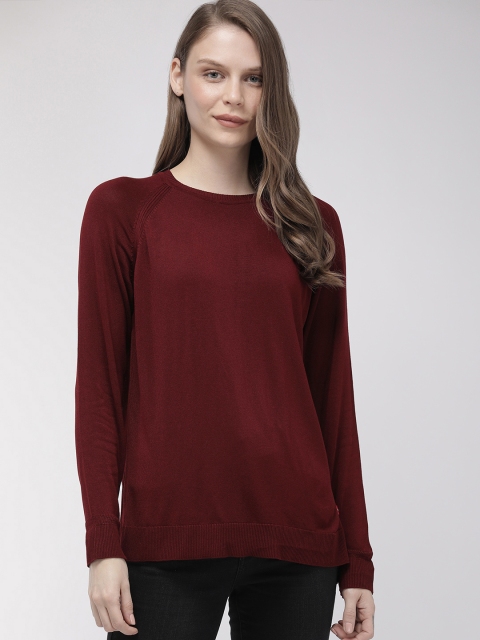 Levis Women Maroon Solid Pullover Sweater