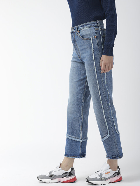 

Levis Women Blue Ribcage Straight Fit Super High-Rise Clean Look Stretchable Ankle Jeans