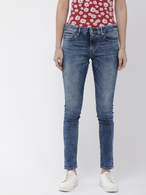 

Levis Women Blue 711 Selvedged Skinny Fit Mid-Rise Clean Look Stretchable Jeans