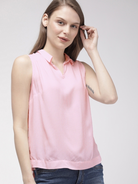 

Levis Women Pink Striped Regular Top