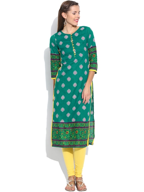 

Vishudh Green Printed Kurta