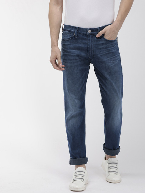 

Levis Men Blue 513 Slim Straight Fit Mid-Rise Clean Look Stretchable Jeans