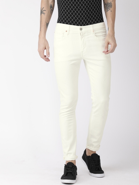 

Levis Men Off-White 512 Performance Slim Tapered Fit Mid-Rise Clean Look Stretchable Jeans