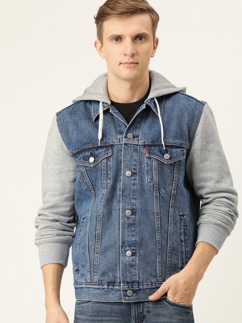 

Levis Men Blue Solid Denim Jacket