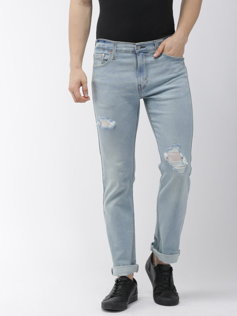 

Levis Men Blue 513 Slim Straight Fit Mid-Rise Clean Look Stretchable Jeans