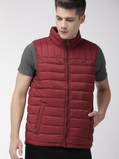 

Levis Men Rust Red Solid Puffer Jacket