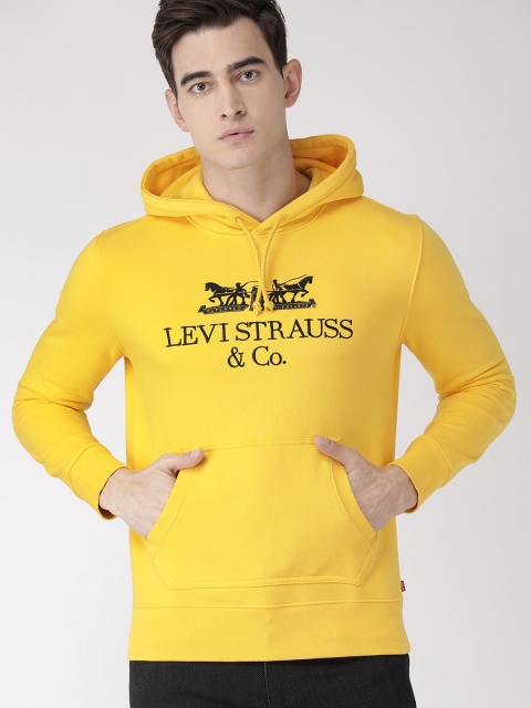 

Levis Men Yellow Printed Hooded Sweatshirt
