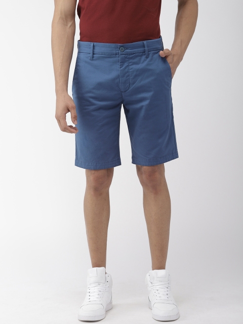 

Levis Men Blue Solid Slim Fit Regular Shorts