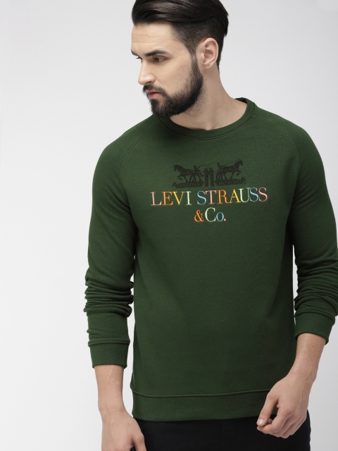 

Levis Men Green Embroidered Sweatshirt