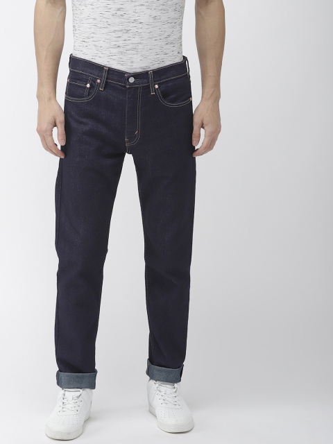 

Levis Men Blue 502 Tapered Fit Mid-Rise Clean Look Stretchable Jeans