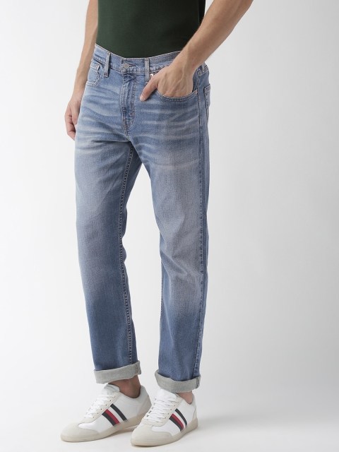 

Levis Men Blue 502 Regular Tapered Fit Mid-Rise Clean Look Stretchable Jeans