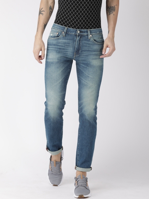 

Levis Men Blue 511 Performance Slim Fit Mid-Rise Low Distress Stretchable Jeans