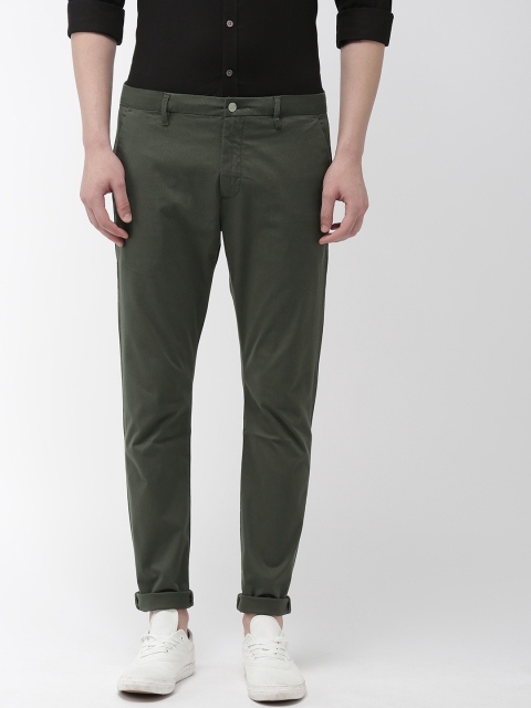 

Levis Men Olive Green 512 Slim Tapered Fit Solid Regular Trousers