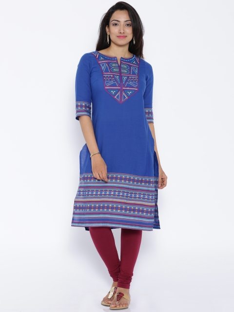 

Aurelia Blue Kurta with Woven Design