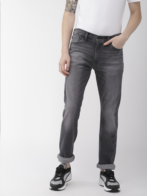 

Levis Men Black Performance 513 Slim Straight Fit Mid-Rise Clean Look Stretchable Jeans