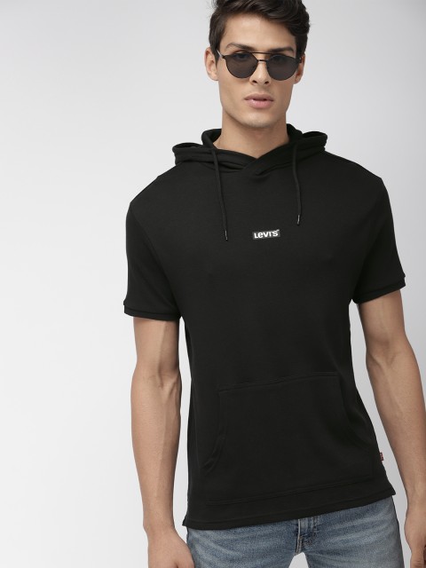 

Levis Men Black Solid Hooded Sweatshirt